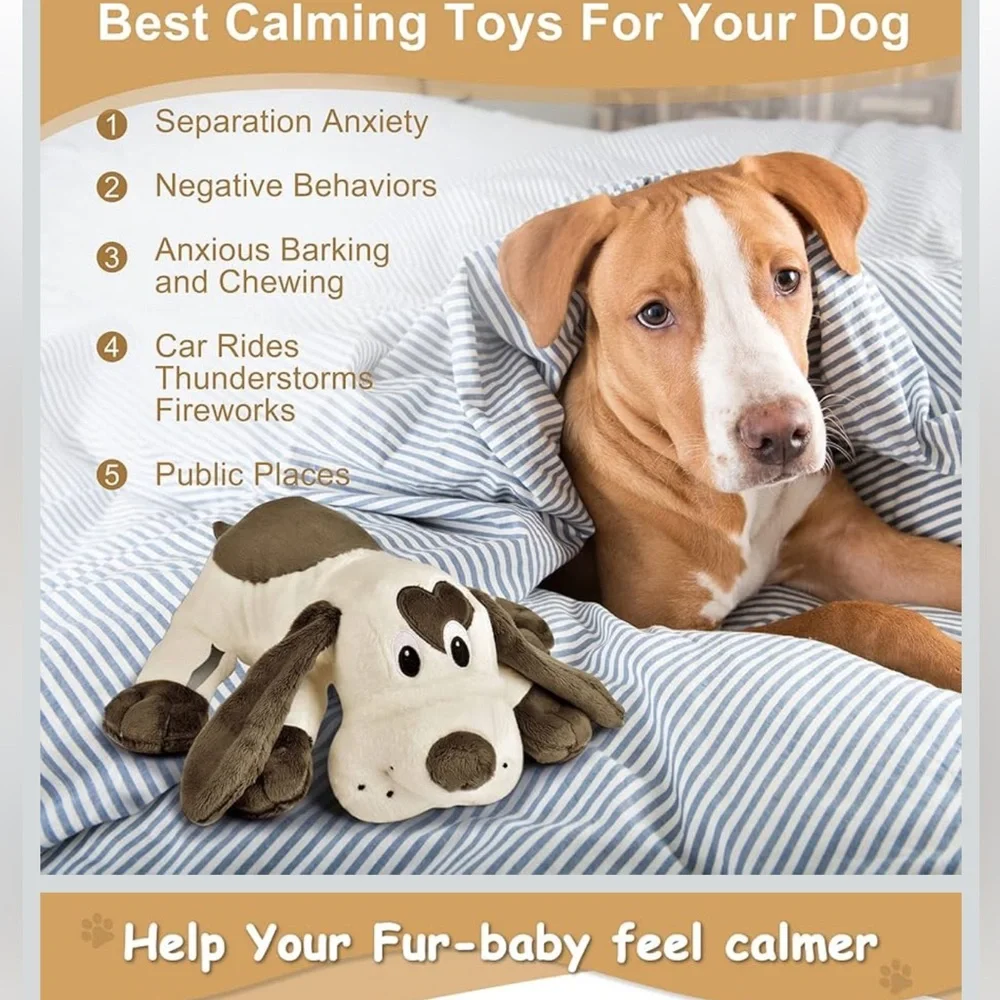 NEW PUPPY Heartbeat Calming Plush Dog Toy for Separation Anxiety #B